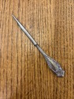 Antique Art Nouveau Repousse Sterling Handle Awl  Punch Stiletto Sewing Tool