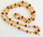Golden Cap Rudraksha Japa Mala With Crystal Beads 53 1 Beads