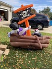 Air Blown Inflatable Totally Ghoul Over 7 Foot Long Pirate Ship Skeletons  S3