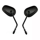 Long Stem Black Motorcycle Rear View Side Mirrors For Harley-davidson Fat Boy