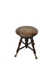 Antique Adjustable Swivel Piano Organ Stool Glass Ball Claw Feet