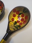 Vintage Hand Painted Russian Khokhloma Wooden Spoons Folk Art Spoons Set Of 2