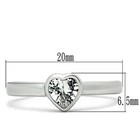 Women s Heart Cut Solitaire Bezel Set Cz Rhodium Plated Wedding Ring Sz 5-9