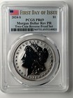 2024 S Reverse Proof Morgan Silver Dollar Pcgs Pr69 Fdoi flag Label