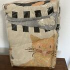 Vintage Nos 90s Cotton Classics By Chatham  Cat Fringed Afghan Throw Blanket