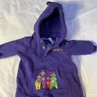 Rare 1999 Vintage Teletubbies Romper One Piece Hoodie Purple Baby 3 6m Euc