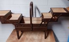 Sewing Box 3 Tier Wood Accordion 24x20x12 Large   Thread Romania Vintage