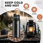 Rockbros Insulated Water Bottle With Straw stainless Steel Sport Water Cup Flask