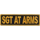 Sgt At Arms  Mc Club Rank Flash  Patch Black Gold  Biker  Embroidered