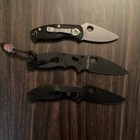 Spyderco Pocketknife Lot Plastic Handle 8cr13mov Blade Black Plain Serrated