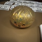 Gold Glitter Gel Squeeze Stress Ball  Smiley Face  3in Round