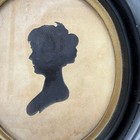 Vintage Framed Silhouette   Paper Cut Picture Women Gold Lined Wood Frame