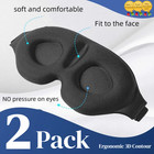 2pack Travel 3d Eye Mask Sleep Soft Padded Shade Cover Rest Relax Blindfold New