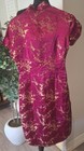 Lin Yuan Women   s Cheong-sam Dress Pink Satin Fabric  Size L