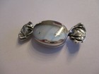 Sterling Silver Toffee Style Pill Box Oval Shape Soild 925 Silver