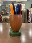 Vintage Sears Roebuck 1974 Decor Ceramic Football Player Pencil   Pen Holder
