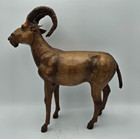 Vintage Real Leather Mountain Goat 13    Statue Figure Early 20th Century