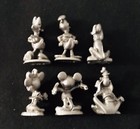 6 Pc Pewter Disney Mickey Minnie Mouse Donald Daisy Duck Goofy Pluto Figurines