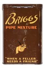 Rare 1940s    briggs    Litho Pocket Hinged Tobacco Tin In Very Good Condition