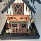 Homegoods Rustic Schoolhouse Wooden Hanging Bird Feeder birdhouse Decor