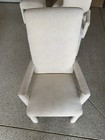 Vintage Set Of 4 Mid Century Post Modern White Upholstered Dining Chairs