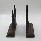 Vintage 1928 Peterborough Cathedral Cast Iron Bookends Pair Gothic Church