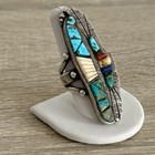 Massive 50 Grams Vintage Native American Signed Sterling Size 10 1 2 Ring