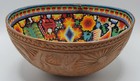 Carved Gourd Beaded Bowl Folk Art Animals