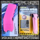 Tactical Stun Gun Led Flashlight Security Self Defense Pink    Pepper Spray