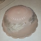 Vintage Art Deco Frosted Pink Crystal Glass Ceiling Light Shade 10  Tulip Floral