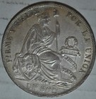 Au unc 1891 Peru 1 Sol  Silver     6411