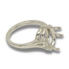 Elongated Cushion Six Prong Pre-notched Ring Mounting