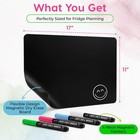 Black Magnetic Dry Erase Board For Fridge With 4 Neon Markers - 17  X 11 
