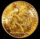 1912 Republic Of France Gold Coin 20 Francs  Rooster-bu Uncirculated  v40