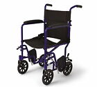 Medline Aluminum Transport Chair With 8    Wheels  Blue - Mds808200abe