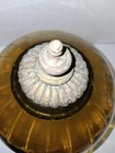 Vintage Amber Ceiling Light Fixture 11  Glass Globe Iron Base Mcm Retro