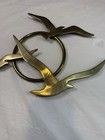 Vintage Brass Seagulls In Flight Wall Hanging-mid Century Modern Decor Ring 16   