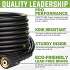 Yamatic 3200 Psi Pressure Washer Hose 1 4  Kink Free M22 14mm Brass 50 Ft
