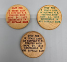 Set Of  3 Vintage 1957 Buffalo Bank Wooden Nickels Port 125th Anniversary