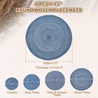 4 Pcs Round Woven Placemats  15  Braided Placemat  Blue