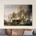 The Battle Of Trafalgar By William Clarkson Stanfield Canvas Wall Art Print