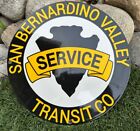 Porcelain Sign Gas Oil San Bernardino Transit Company Heavy Steel