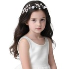 Flower Girl Headpiece Silver Wedding Headband For Girls Princess Tiara Crown 