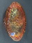 Fenton Amberina Oval Trinket Box With Cover In The Cabbage Rose Pattern 6 5   
