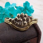 Vintage Brass Silver Tone Brutalist Modern 6 3 4  Artisan Cuff Bracelet