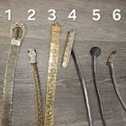 Gold  Brass    Silver Toned Metal Belts-set Of 6  Mixed New And Vintage