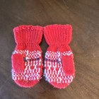 Vintage Unisex Wool Knit Fair Isle Mittens - Red White Blue Winter