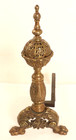 Vintage Brass Andirons Fireplace Hearth Accessory  Victorian Traditional Mcm