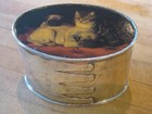 Vintage Silver Plate Shaker Design Box Decoupage Cat Dogs