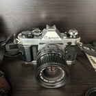 Canon Ae-1 Program 35mm Slr Camera Fd 35-70mm F3 5-4 5 Macro Lens With Extras